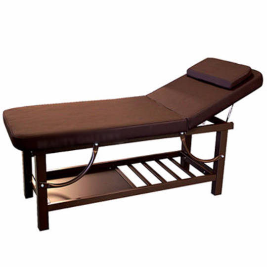 DELUXE SPA MASSAGE FACIAL BED (BLACK TOP, BROWN BASE) image 0